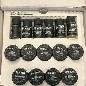 BRICKELL Men’s Products All Natural Organic Skincare Travel Kit 16 PC Sample Set